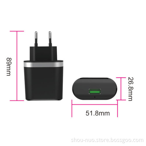 Factory Outlet Wall Charger Folding Plug Travel Charger 5V 2.4A Dual Port USB Wall Charger